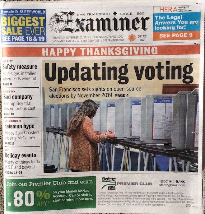 San Francisco Examiner cover photo